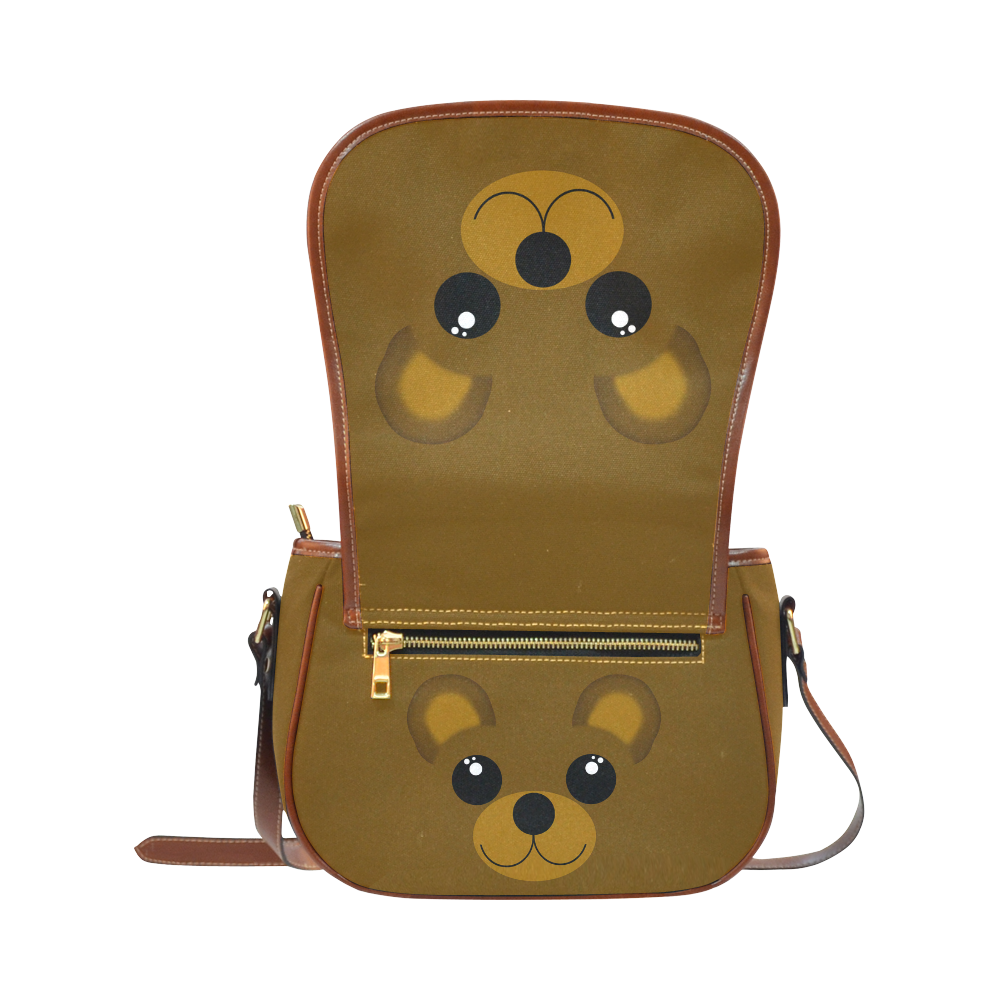 Kawaii Brown Bear Saddle Bag/Large (Model 1649)