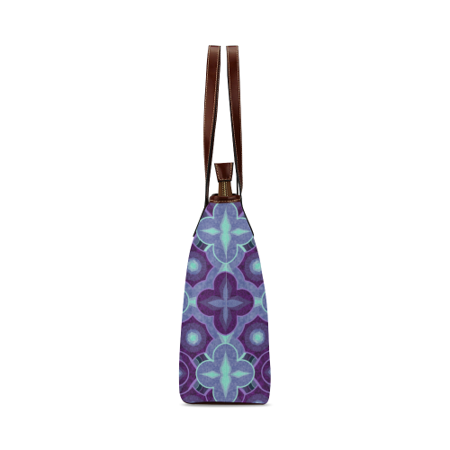 Purple blue pattern Shoulder Tote Bag (Model 1646)