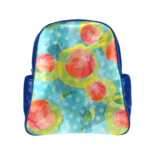 Cherries Multi-Pockets Backpack (Model 1636)