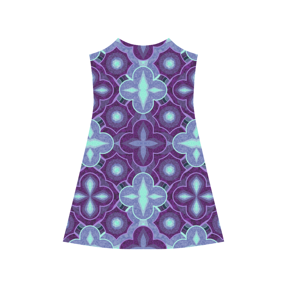 Purple blue pattern Alcestis Slip Dress (Model D05)
