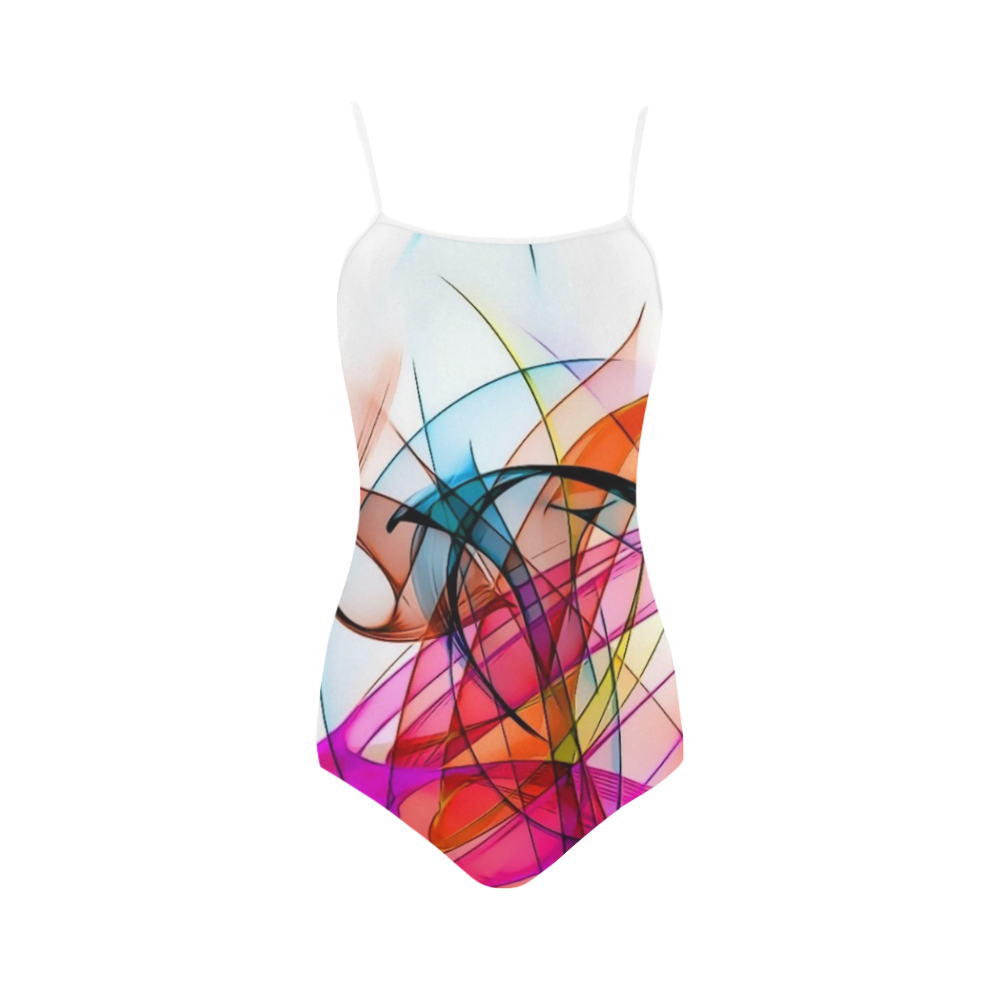 Summer Color Patter by Nico Bielow Strap Swimsuit ( Model S05)