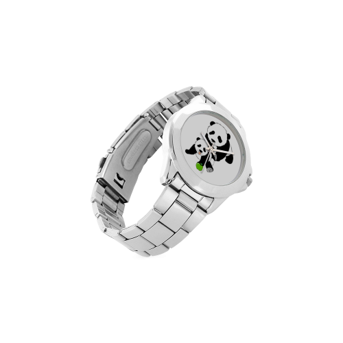 Mother and Baby Panda Unisex Stainless Steel Watch(Model 103)