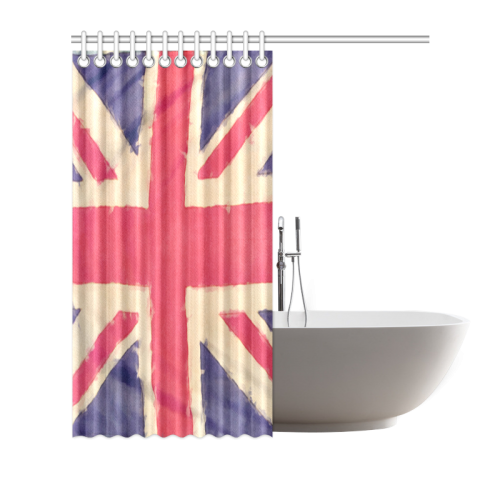 British UNION JACK flag grunge style Shower Curtain 66"x72"