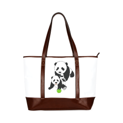 Mother and Baby Panda Tote Handbag (Model 1642)