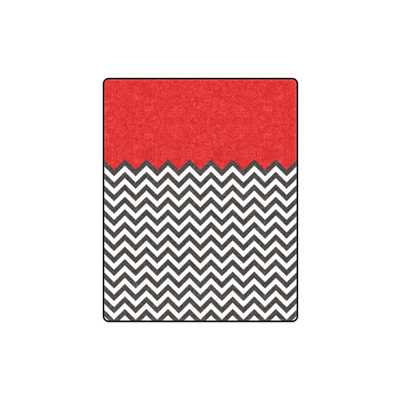 HIPSTER zigzag chevron pattern black & white Blanket 40"x50"