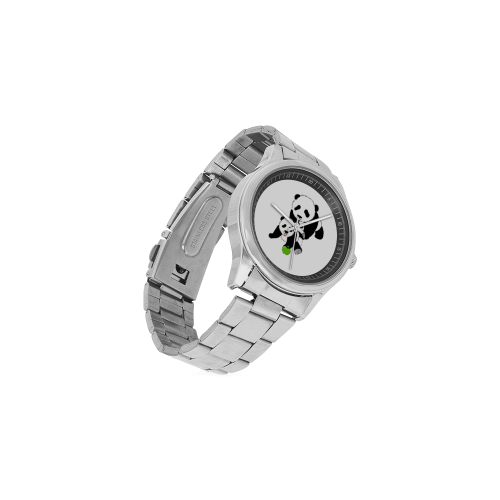Mother and Baby Panda Men's Stainless Steel Watch(Model 104)