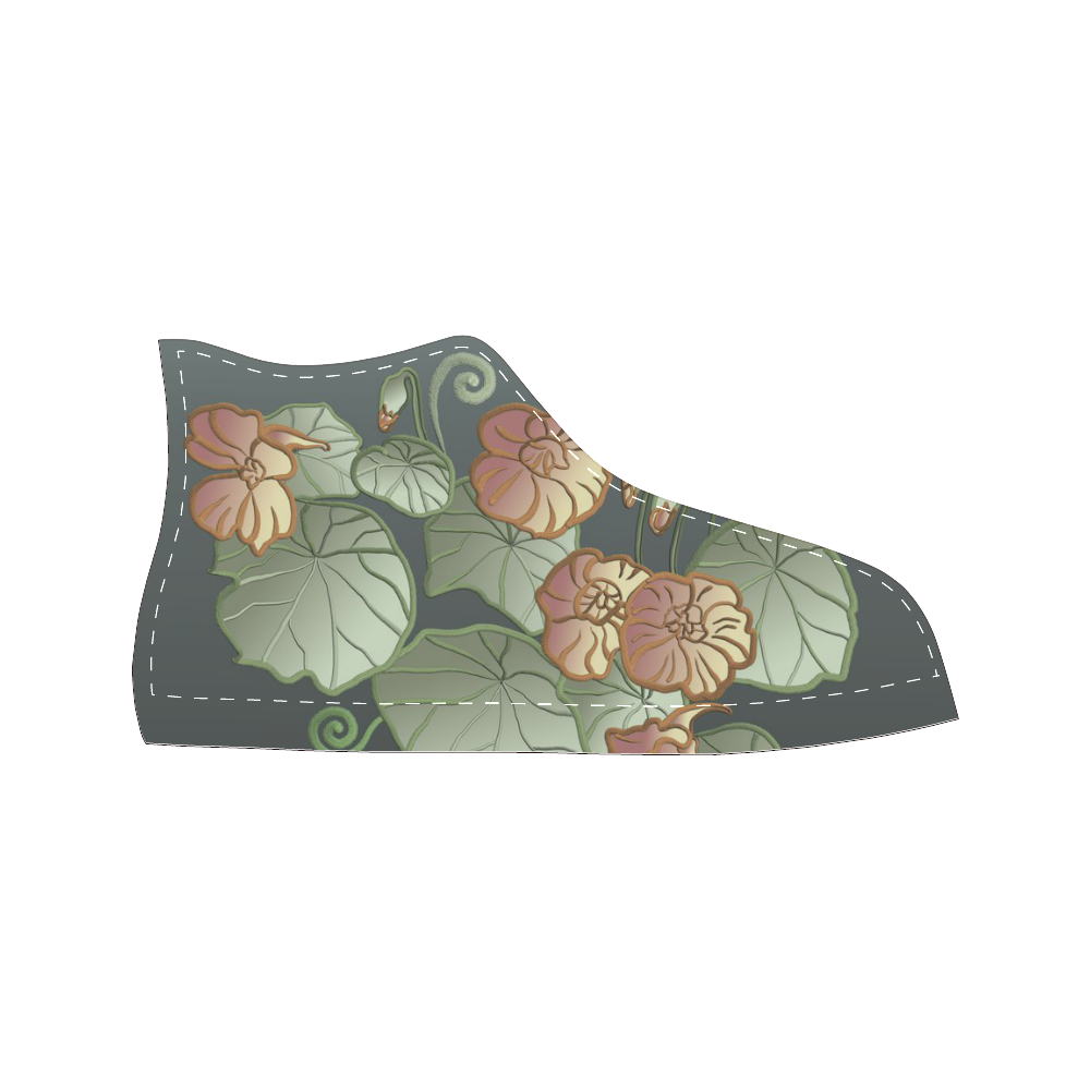 Art Nouveau Garden Women's Classic High Top Canvas Shoes (Model 017)