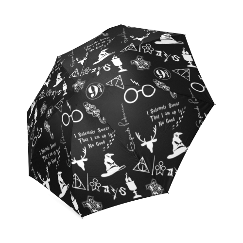 Black Harry Potter umbrella Foldable Umbrella (Model U01)