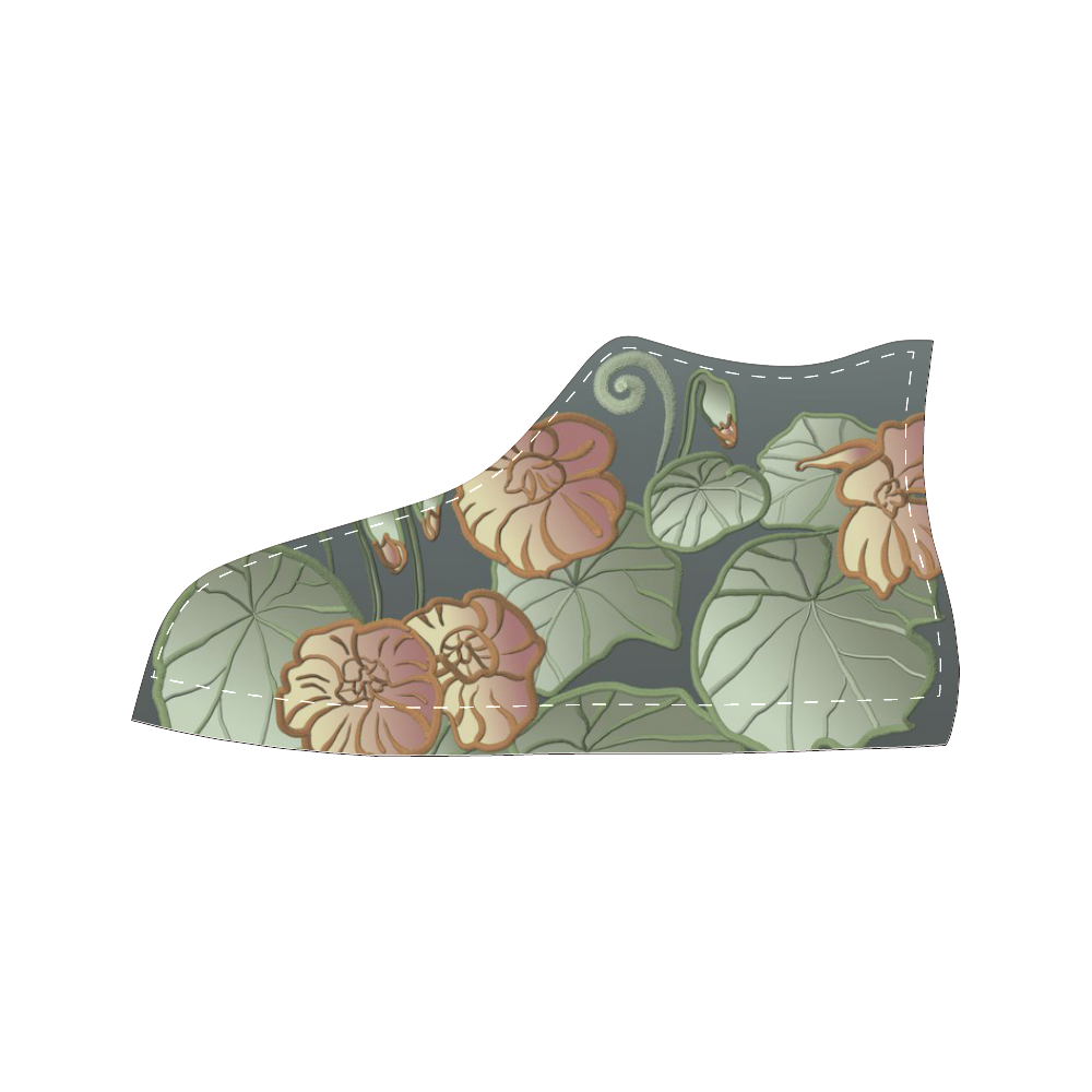 Art Nouveau - Garden Men’s Classic High Top Canvas Shoes (Model 017)