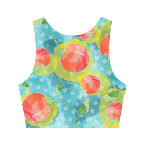 Cherries Women's Crop Top (Model T42)