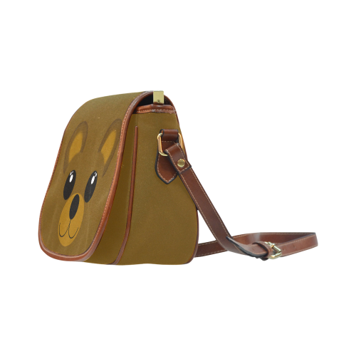 Kawaii Brown Bear Saddle Bag/Small (Model 1649) Full Customization