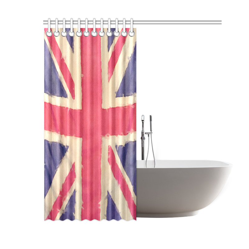British UNION JACK flag grunge style Shower Curtain 60"x72"