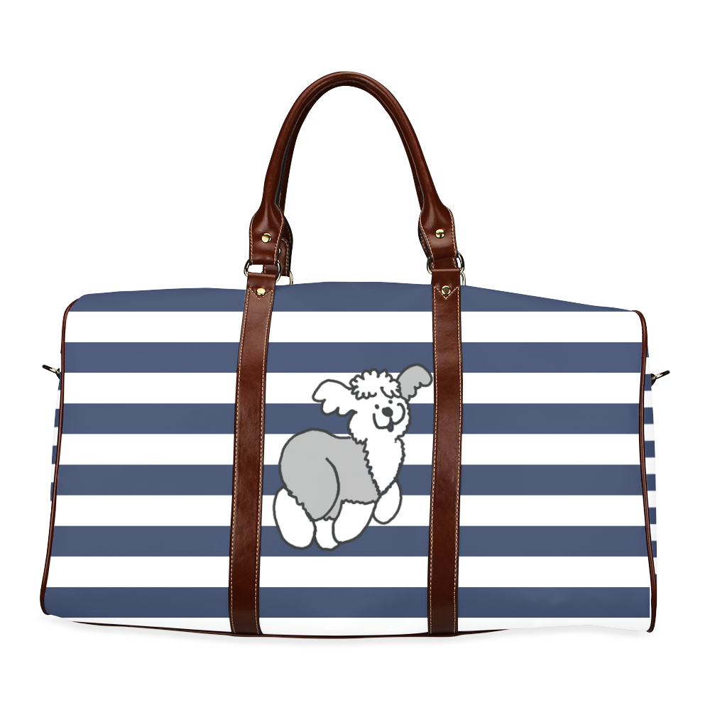 Playful Stripes-Blue Waterproof Travel Bag/Large (Model 1639)