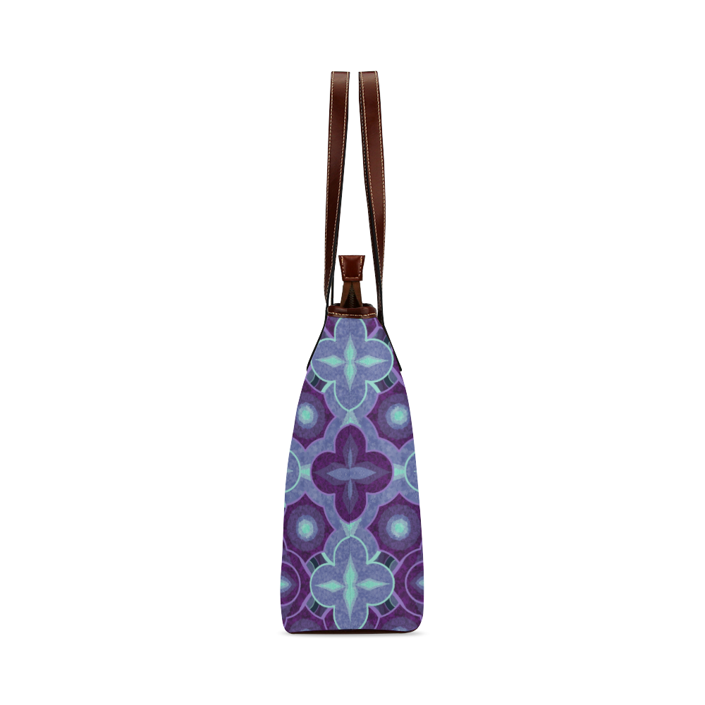 Purple blue pattern Shoulder Tote Bag (Model 1646)
