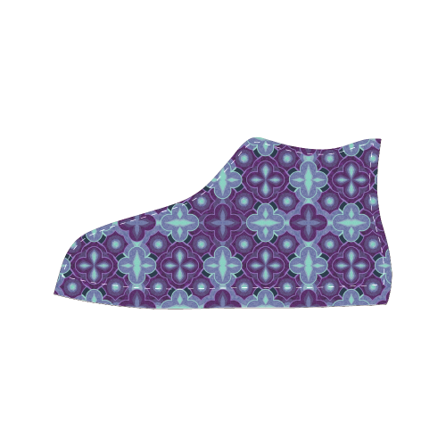 Purple blue seamless pattern Men’s Classic High Top Canvas Shoes (Model 017)