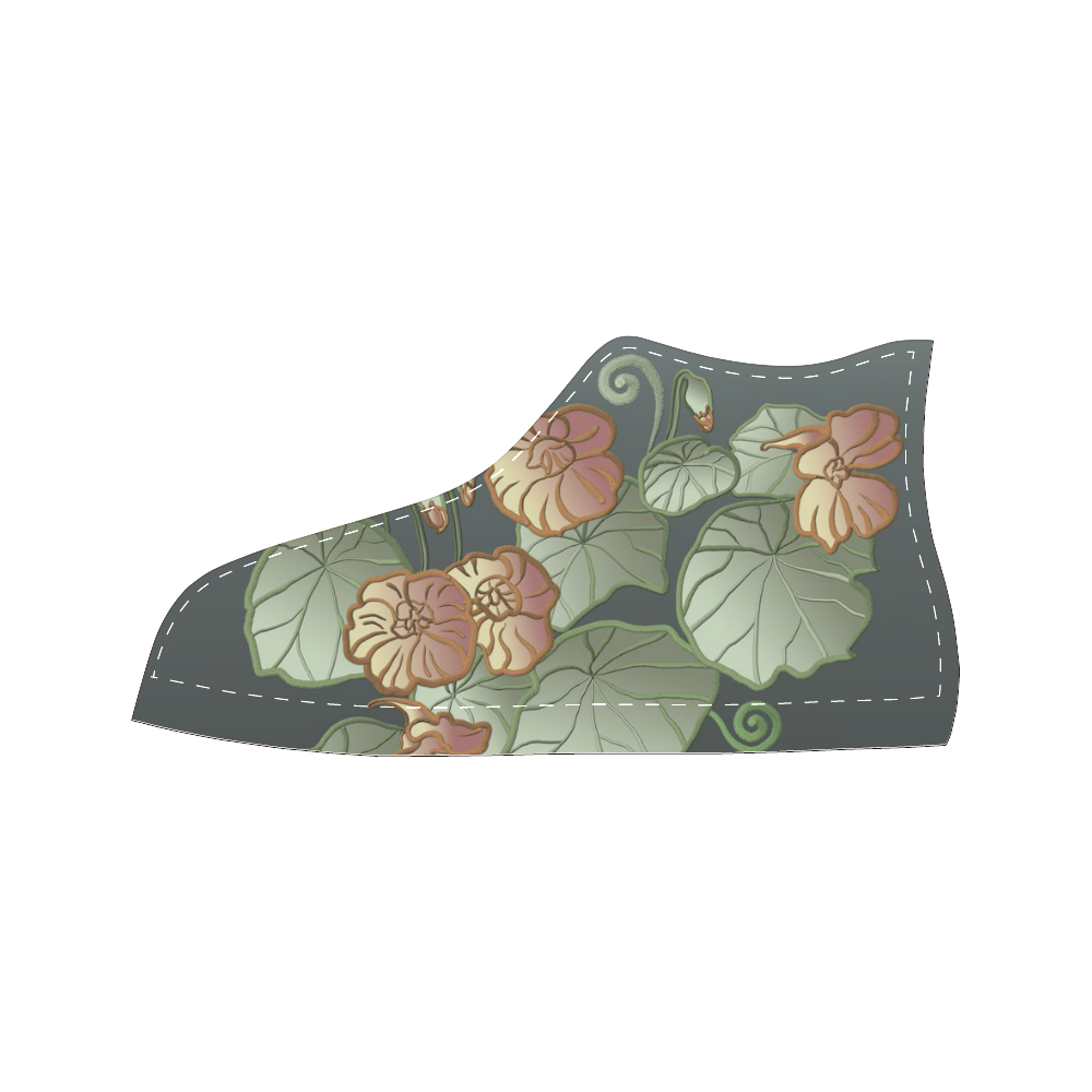 Art Nouveau Garden Women's Classic High Top Canvas Shoes (Model 017)