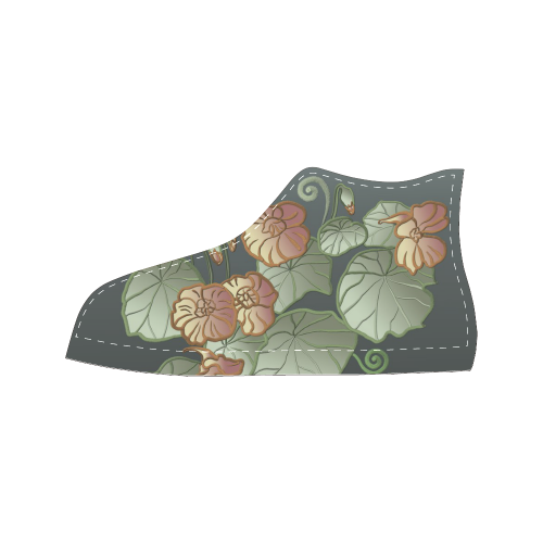 Art Nouveau Garden Women's Classic High Top Canvas Shoes (Model 017)