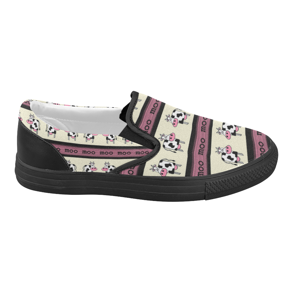 Moo Cows Women's Slip-on Canvas Shoes (Model 019)