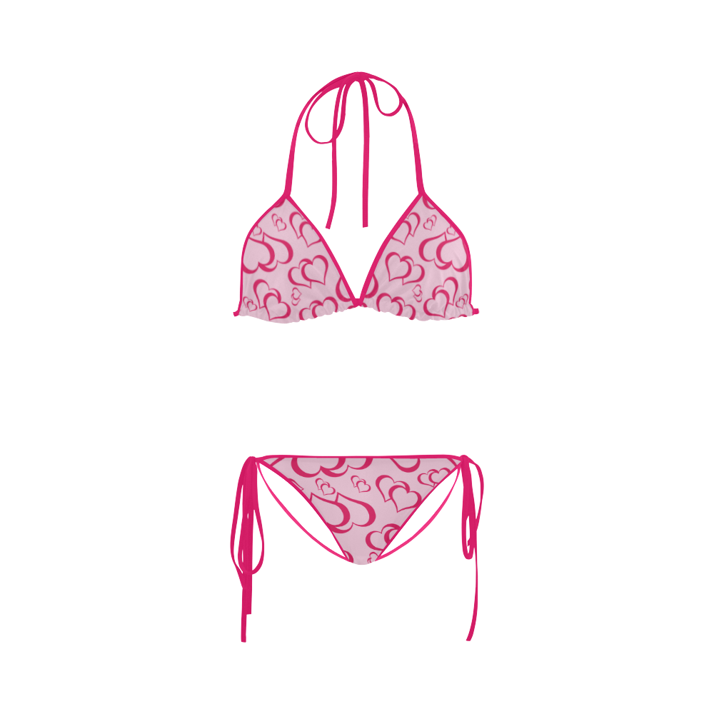 Pink Hearts Custom Bikini Swimsuit ID D354391