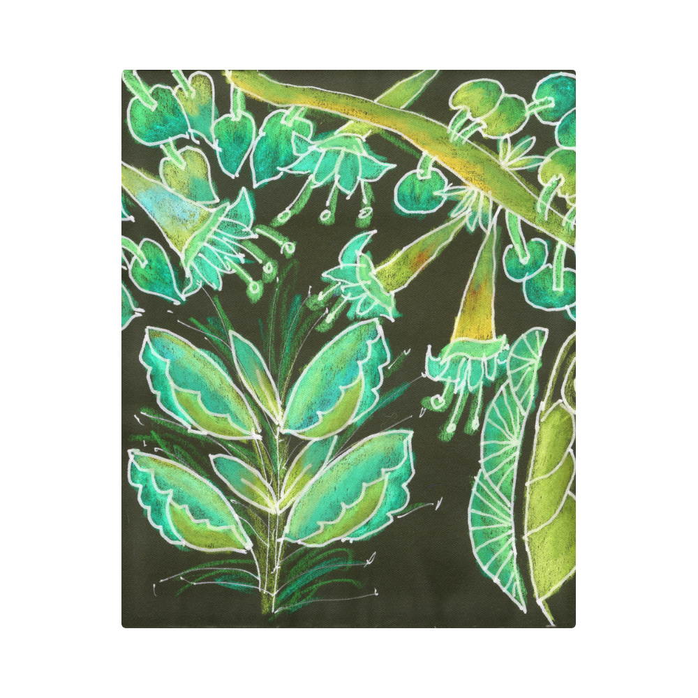 Irish Garden, Lime Green Flowers Dance in Joy Duvet Cover 86"x70" ( All-over-print)