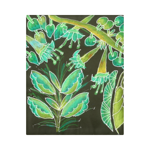 Irish Garden, Lime Green Flowers Dance in Joy Duvet Cover 86"x70" ( All-over-print)