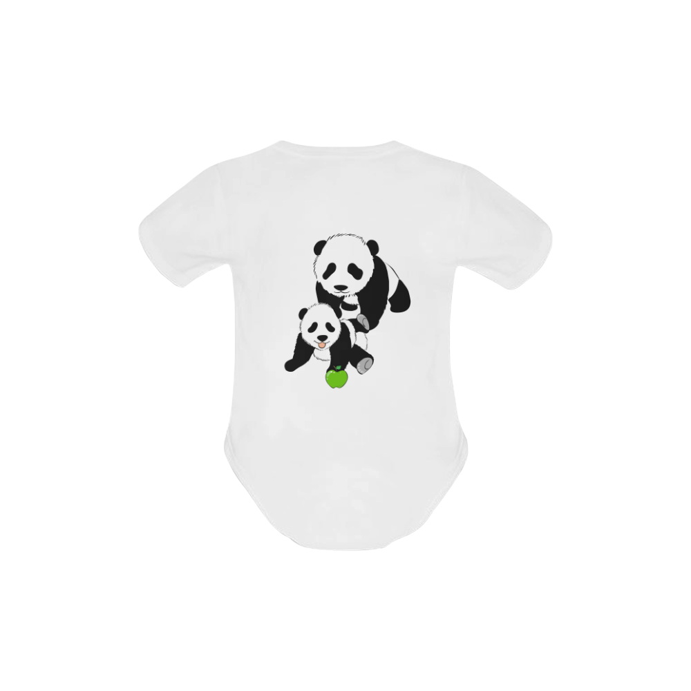 Mother and Baby Panda Baby Powder Organic Short Sleeve One Piece (Model T28)
