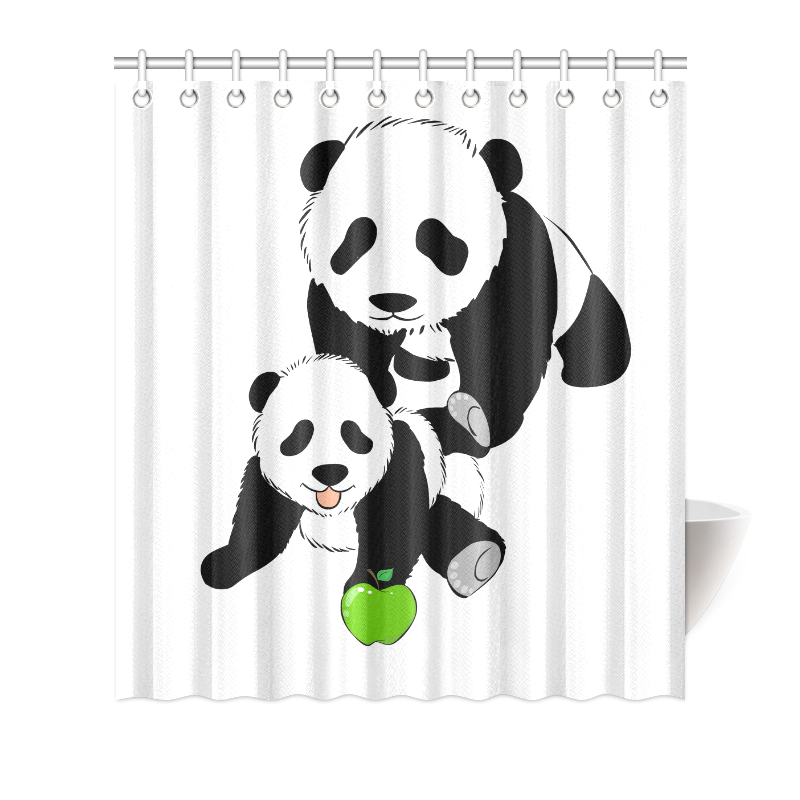 Mother and Baby Panda Shower Curtain 66"x72"