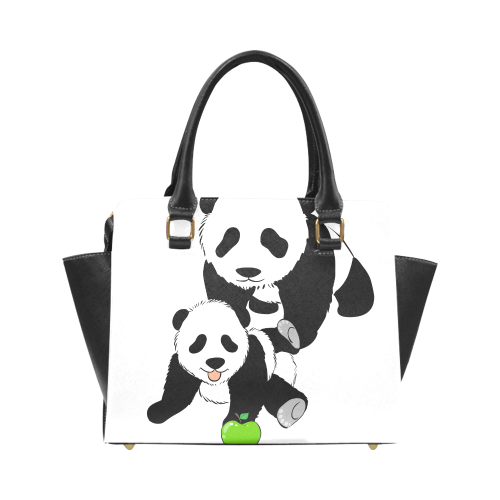 Mother and Baby Panda Rivet Shoulder Handbag (Model 1645)