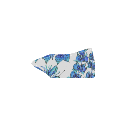 Pretty Blue Flowers, Aqua Garden Zendoodle Men's Unusual Slip-on Canvas Shoes (Model 019)