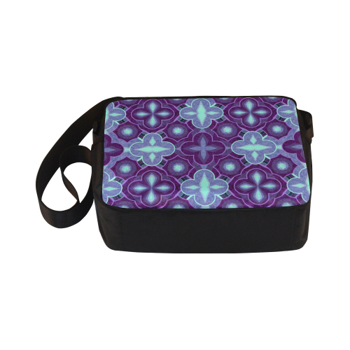 Purple blue pattern Classic Cross-body Nylon Bags (Model 1632)