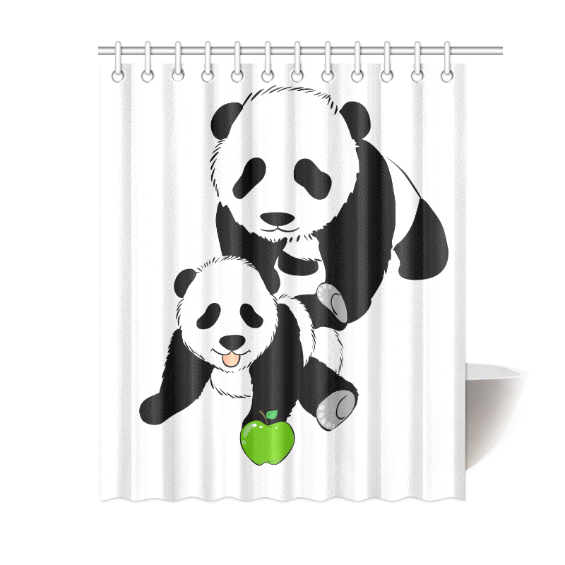 Mother and Baby Panda Shower Curtain 60"x72"