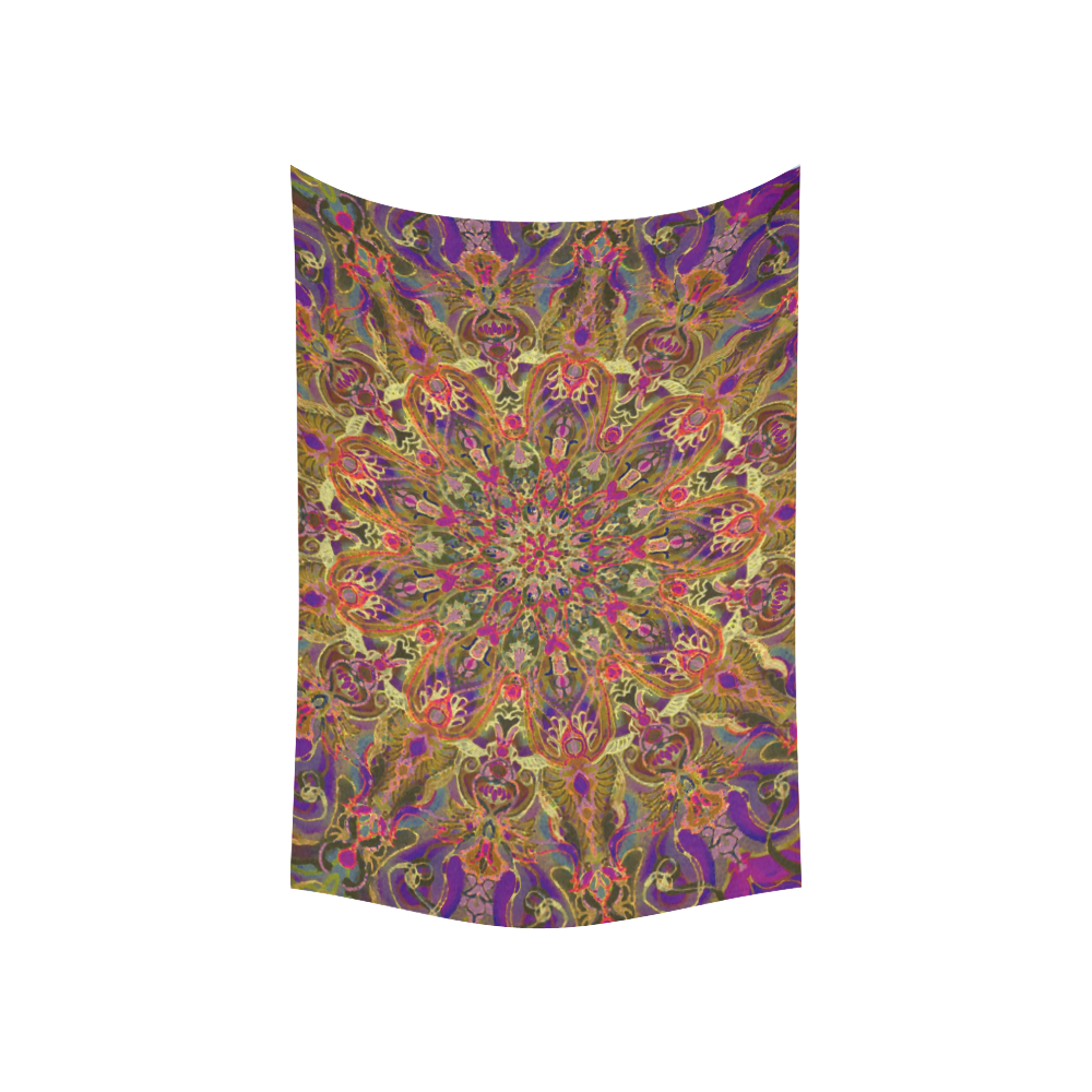 purple mandala Cotton Linen Wall Tapestry 60"x 40"