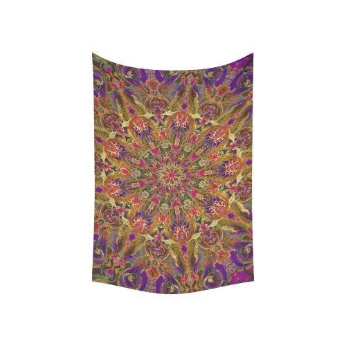 purple mandala Cotton Linen Wall Tapestry 60"x 40"