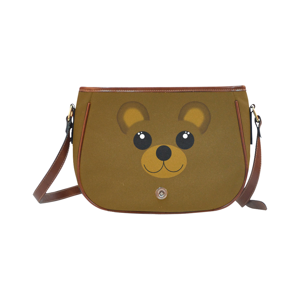Kawaii Brown Bear Saddle Bag/Small (Model 1649) Full Customization