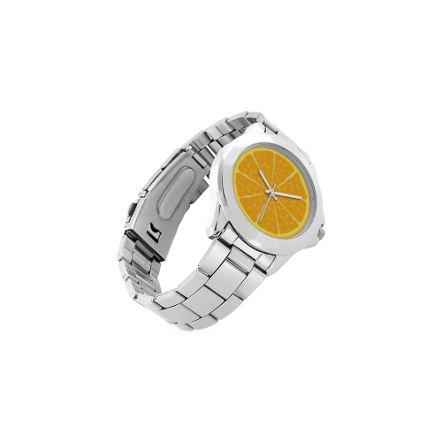 orange Unisex Stainless Steel Watch(Model 103)