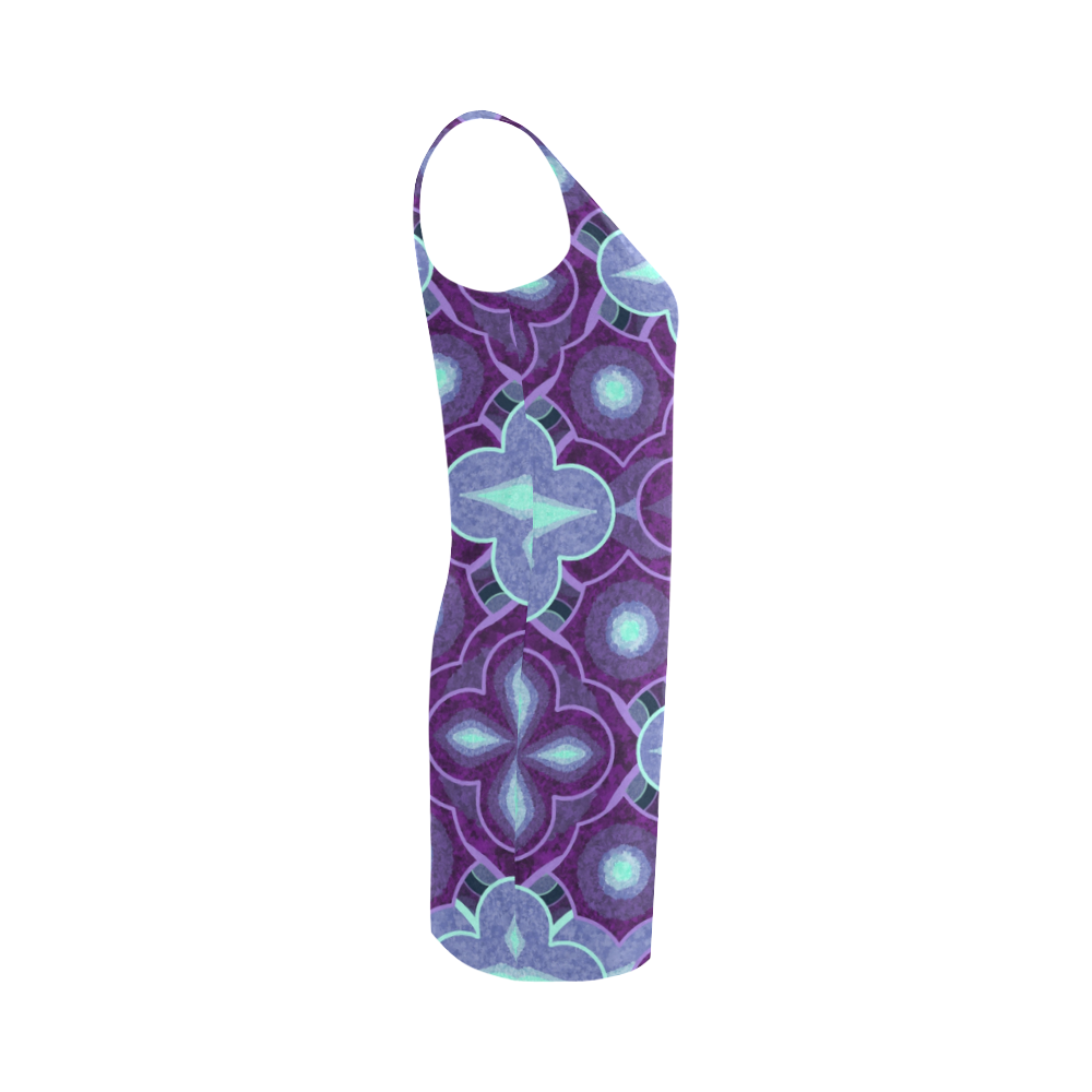 Purple blue pattern Medea Vest Dress (Model D06)