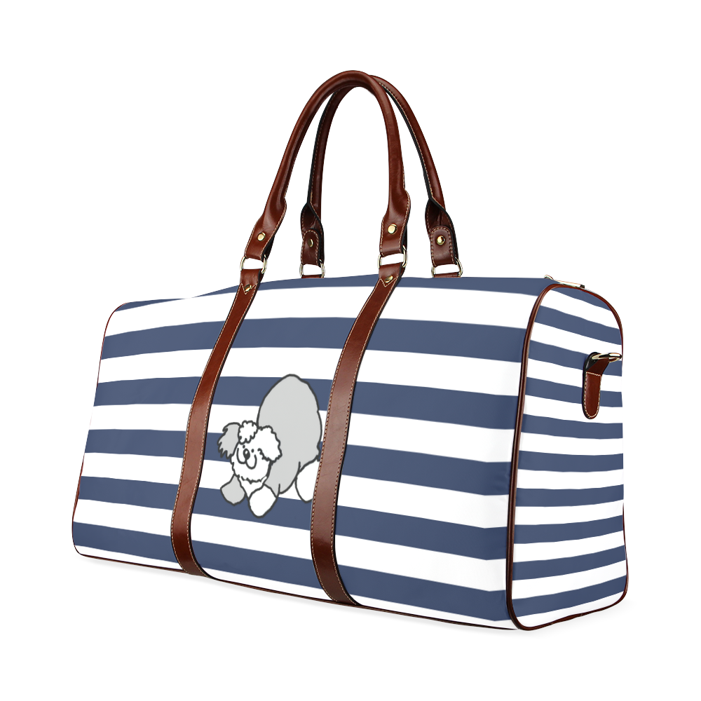 Playful Stripes-Blue Waterproof Travel Bag/Large (Model 1639)