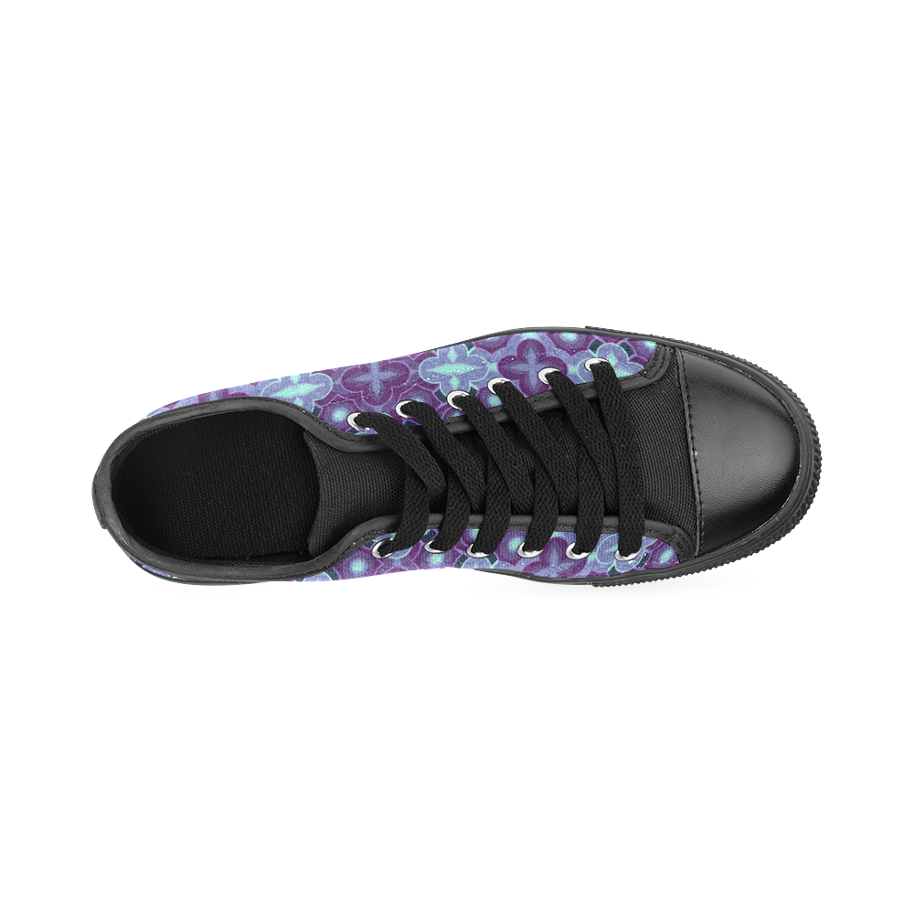 Purple blue seamless pattern Men's Classic Canvas Shoes (Model 018)