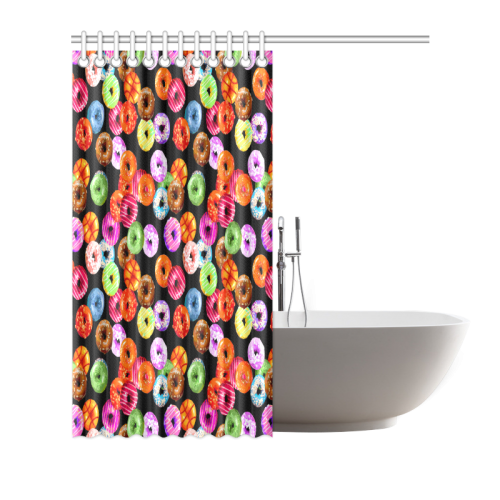 Colorful Yummy DONUTS pattern Shower Curtain 72"x72"