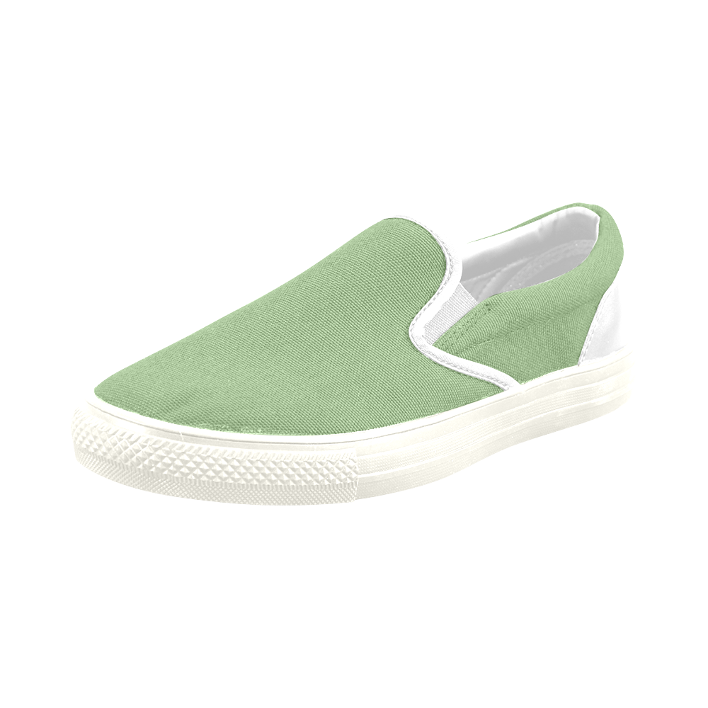 Green Tea Men's Slip-on Canvas Shoes (Model 019)