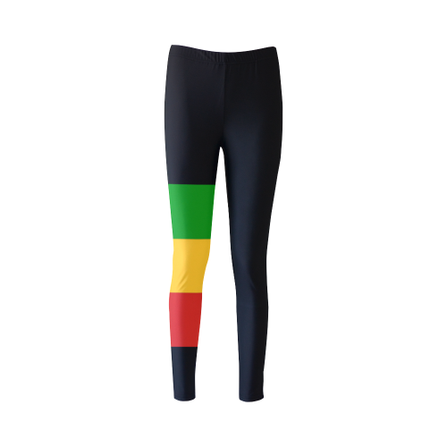 Rastafari Flag Colored Stripes Cassandra Women's Leggings (Model L01)