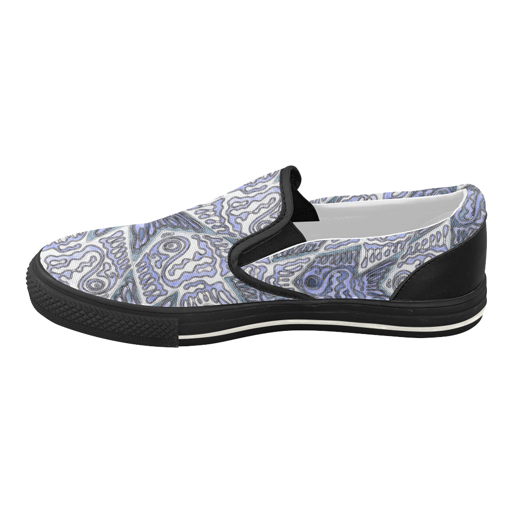 Fish Tessellation Women's Slip-on Canvas Shoes (Model 019)