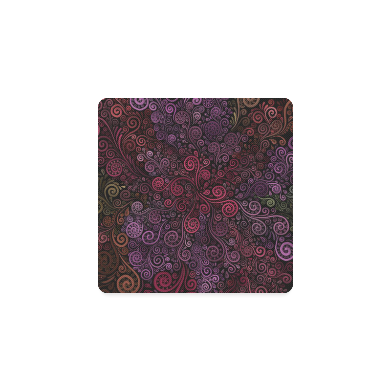 Psychedelic 3D Rose Square Coaster