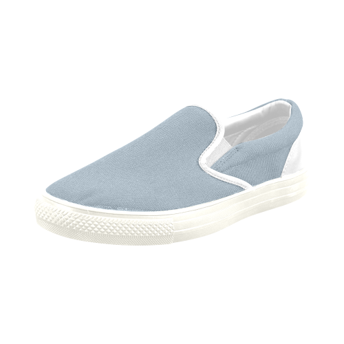 Dusty Blue Men's Slip-on Canvas Shoes (Model 019)