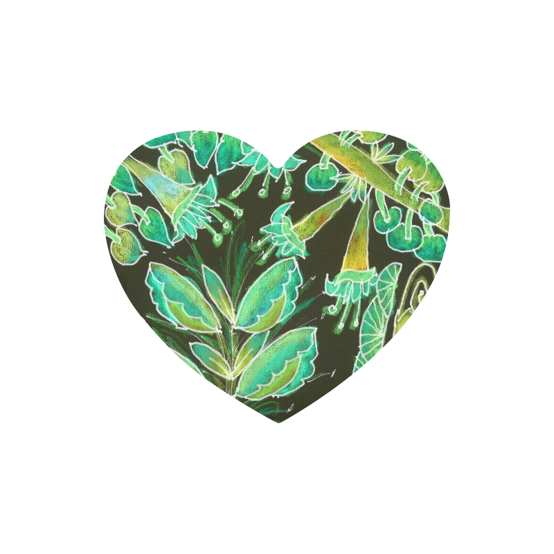 Irish Garden, Lime Green Flowers Dance in Joy Heart-shaped Mousepad