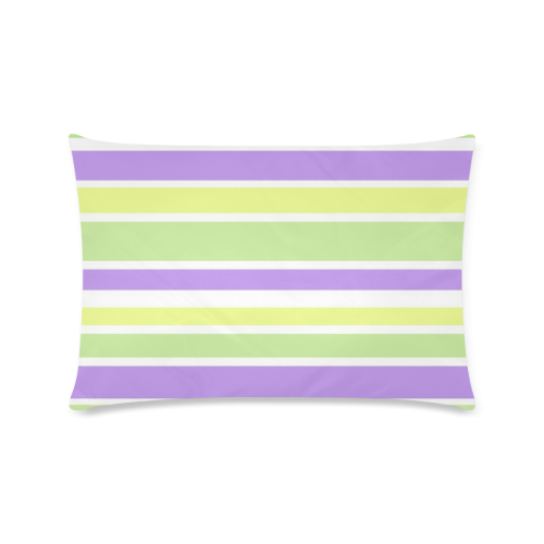 Yellow Green Purple Stripes Pattern Custom Zippered Pillow Case 16"x24"(Twin Sides)
