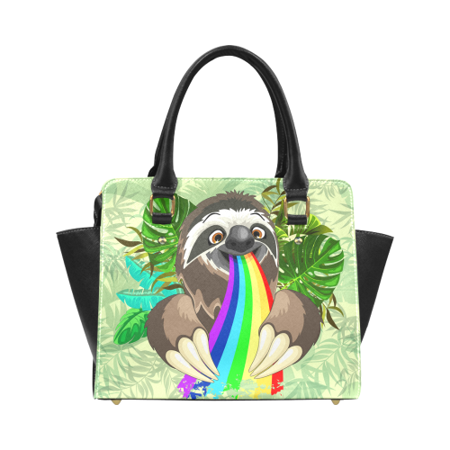 Sloth Spitting Rainbow Colors Classic Shoulder Handbag (Model 1653)