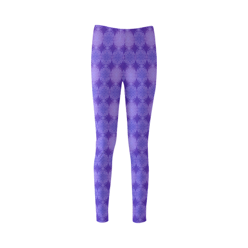 FLOWER OF LIFE stamp pattern purple violet Cassandra Women's Leggings (Model L01)