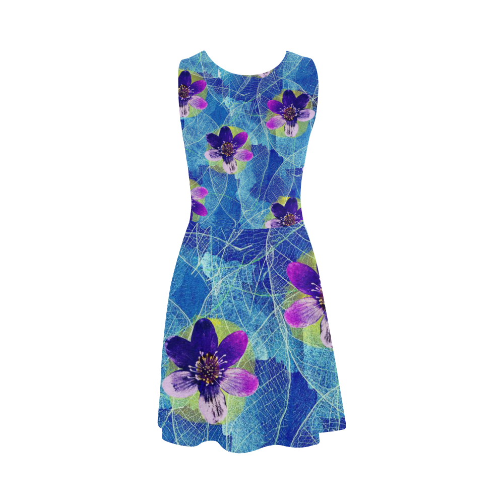 Purple Flowers Atalanta Sundress (Model D04)