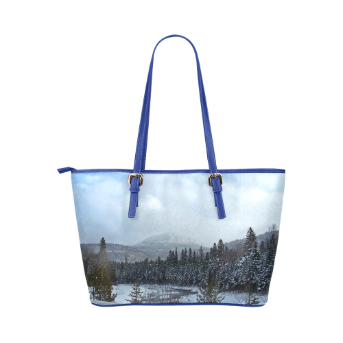 Winter Wonderland Leather Tote Bag/Small (Model 1651)